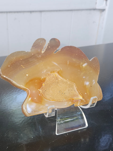 Druzy agate rabbit! 4.5 by 3.1 inch, 8 ounces