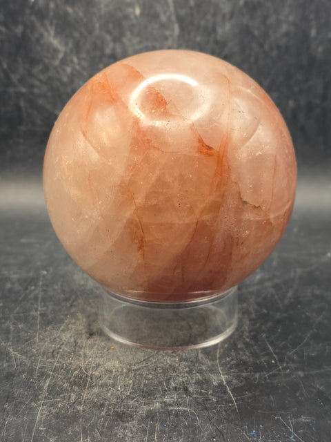 Fire quartz "red hematoid" sphere! 76.9mm, 3" 1.6 pounds