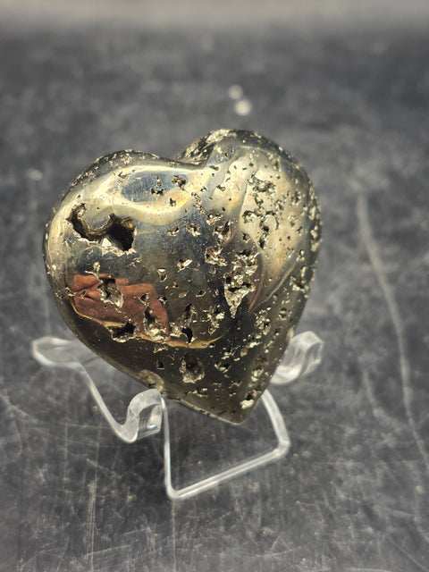 Pyrite heart! 2.7 ounces, 1.6 inches wide, 1.5 inches tall