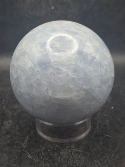 Blue calcite sphere! 76mm, 3 inches, 1.6 pounds!