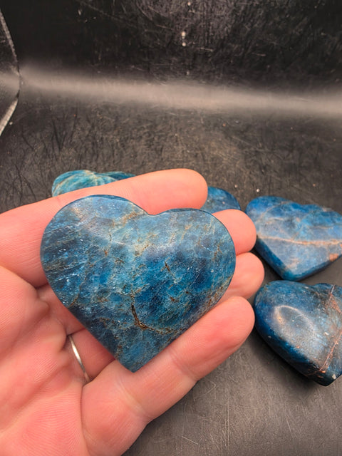 Blue apatite heart! 2.4 too 3.4 ounces!