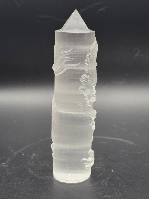 Dragon selenite tower! 4.25 inches tall, 4 ounces