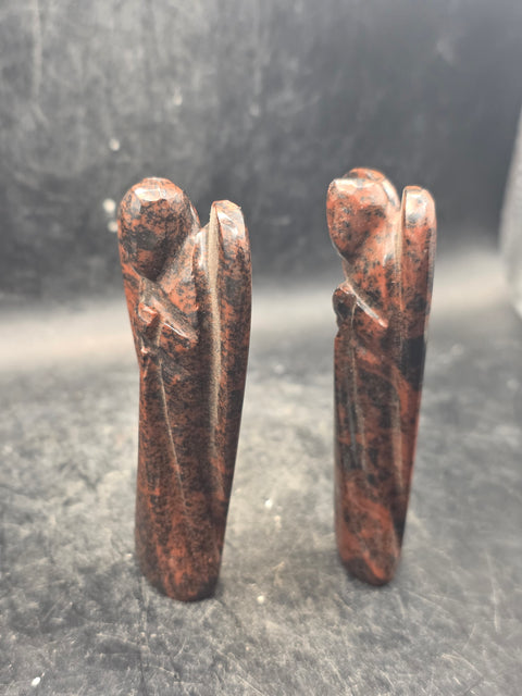 Mahogany red obsidian gemstone angel! 3 inches tall!