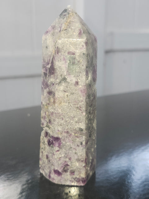 Opalized fluorite tower with pyrite spots!! 7.5 ounces, 4.3 inches
