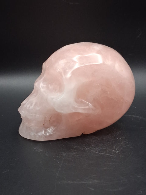 Large rose quartz skull! 1.5 pounds, 3.7 inches long, 2.7" tall