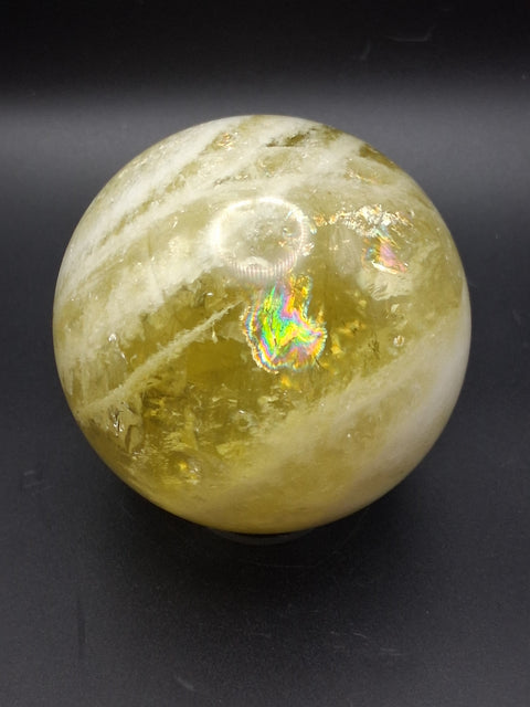 Citrine sphere! 73.2mm, 2.8 inches, 1.3 pounds! #rainbows