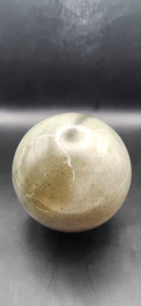 Green aventurine silver flash sphere! 76.4mm, 3 inches, 1.6 pounds
