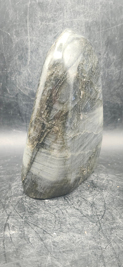 Labradorite free form! 1.2 pounds, 4.3 inches tall, 3 inches wide