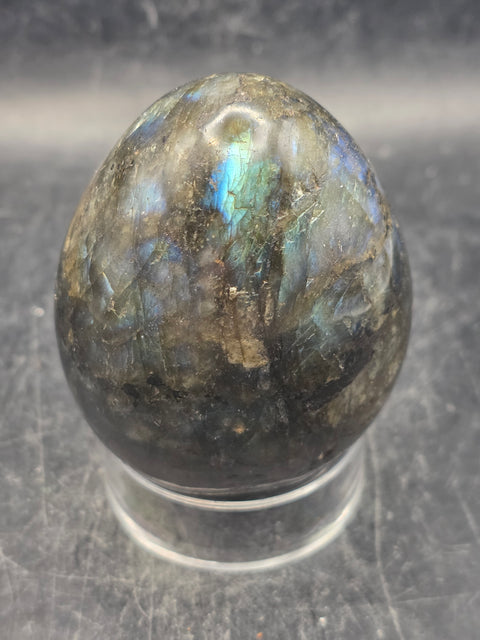 Labradorite egg! 10.9 ounces, 2.9 inches tall, 2.1" wide
