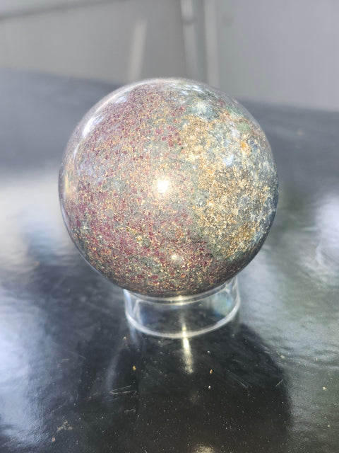Ruby in kyanite sphere! 11.5 ounces, 55.8mm,2.20 inches uv reactive