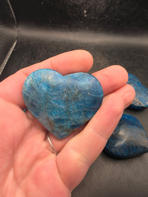 Blue apatite heart! 2.4 too 3.4 ounces!