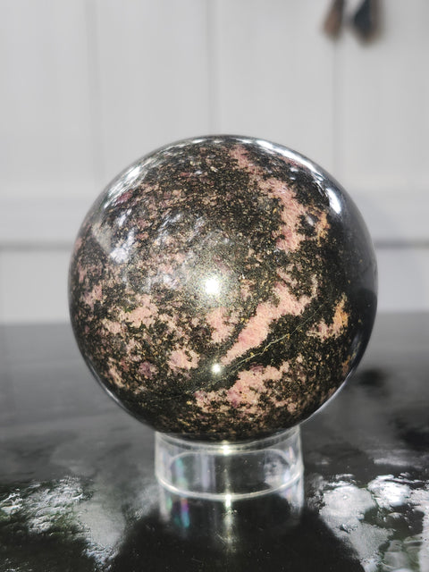 1 pound rhodonite sphere! 75mm,2.95 inches