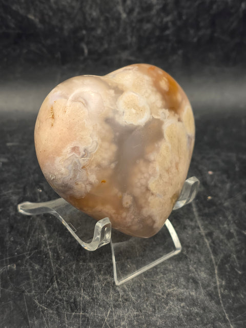 Druzy Carnelian agate heart! 4.8 ounces, 2.5 inches tall, 2.3" wide