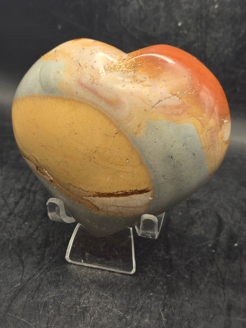 Polychrome jasper heart! 10 ounces, 3.4 inches wide, 3.1 tall