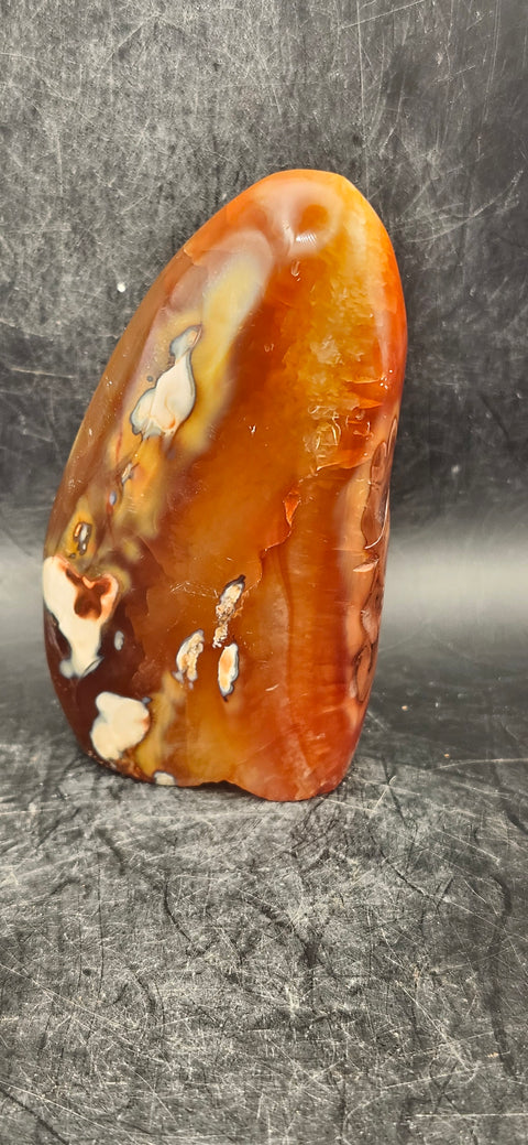 Carnelian agate free-form! 8 ounces, 3.5 inches tall, 2" wide