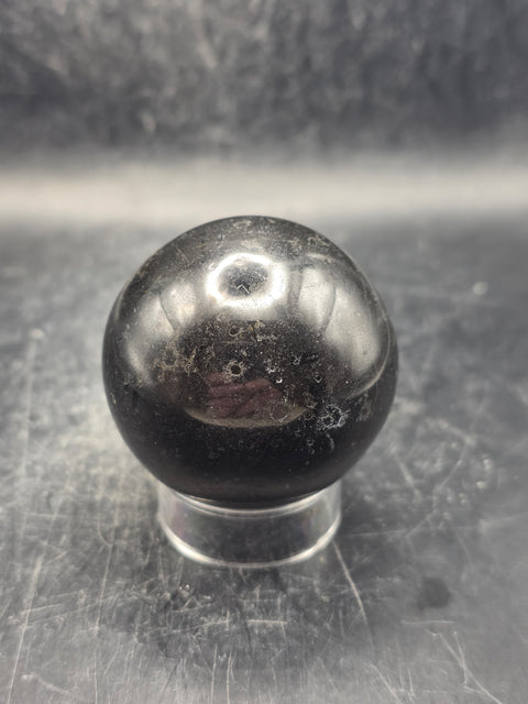 Black tourmaline sphere! 5.6 ounces, 46.9mm, 1.8 inches