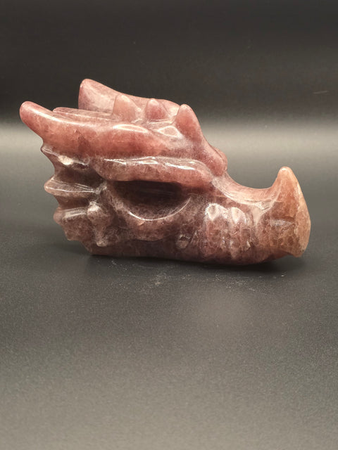 Strawberry quartz dragon skull! 5.3 inches long, 1.3 pounds