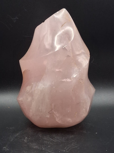 Large rose quartz flame tower! 2.3 pounds, 5 inches tall
