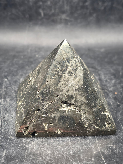 Pyrite pyramid! 9 ounces, 1.8 inches tall, 2.2" wide