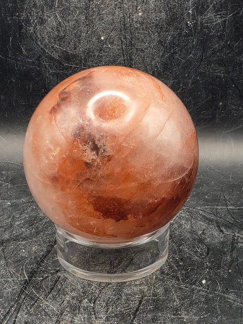Red hematoid fire quartz sphere! 64.7mm, 2.5 inches, 13.4 ounces