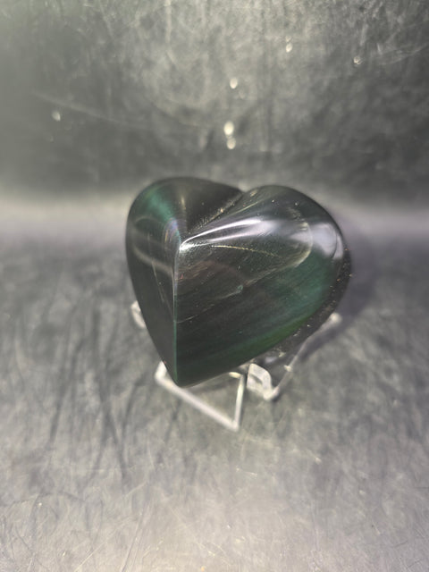 Rainbow obsidian heart! 4.8 ounces, 2.2 inches wide, 2.2" tall