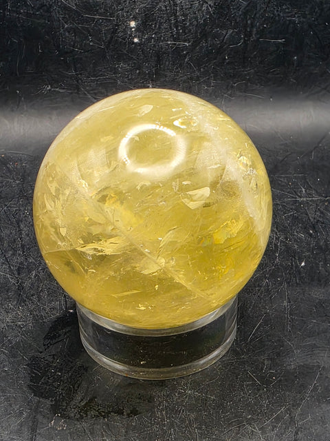 Lemon quartz sphere! 61mm, 2.4 inches, 11.2 ounces +
