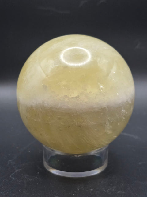 Large citrine sphere! 76.4mm, 3 inches, 1.6 pounds!