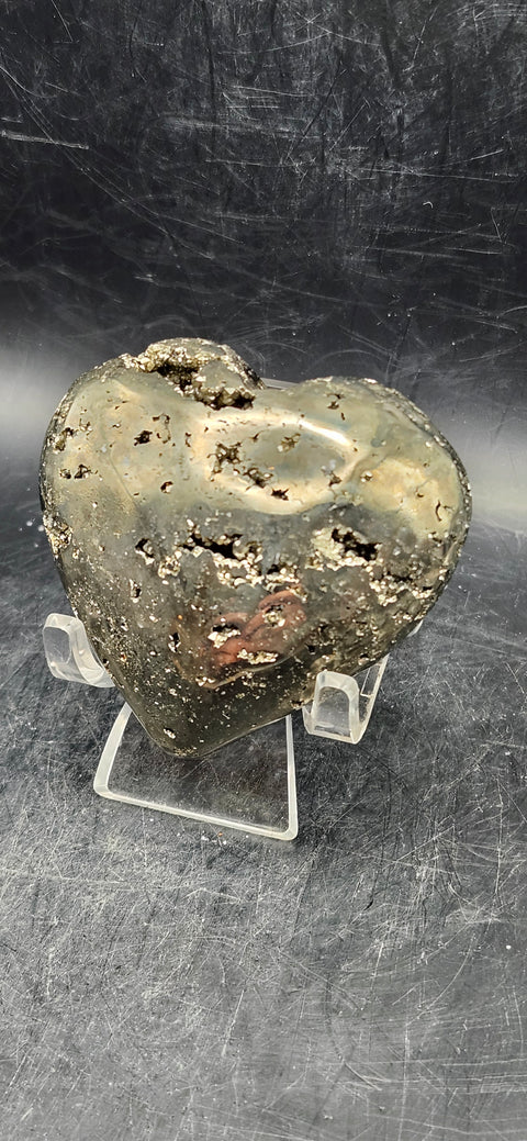 Pyrite heart! 6.7 ounces, 2.5 inches wide, 2.5 tall