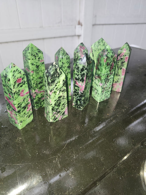 3.5 to 4 inch ruby in zoisite tower uv reactive
