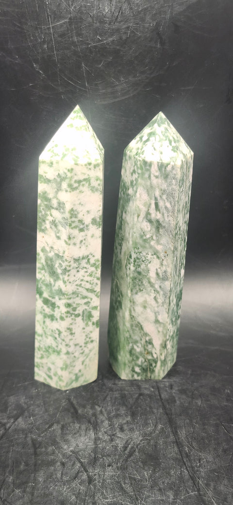 Tree agate tower! 3.5 inches, 3.8 ounces!