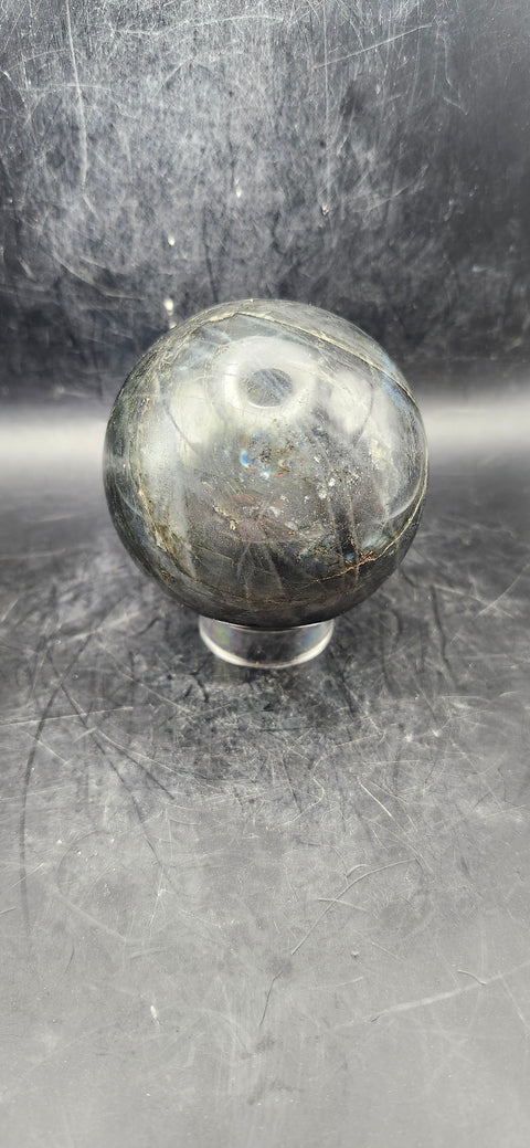 Labradorite sphere! 67mm, 2.6 inches! 15 ounces