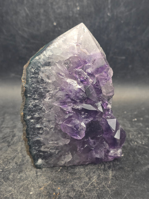 Druzy Amethyst polished top point! 8.3 ounces, 3.2 inches tall, 2.1" wide