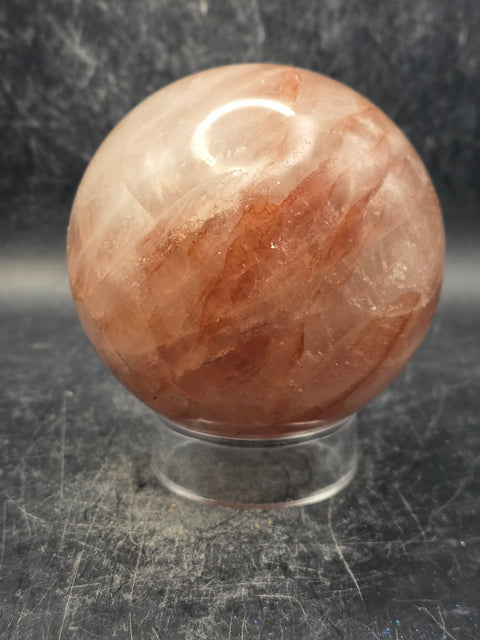 Fire quartz "red hematoid" sphere! 76.9mm, 3" 1.6 pounds