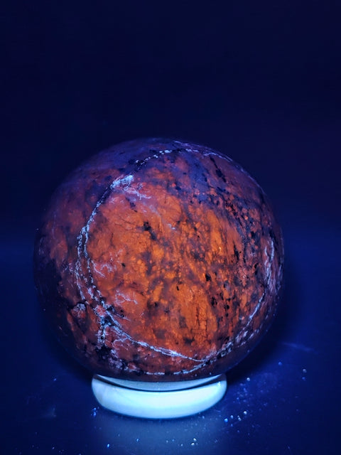 Sodalite sphere! Uv reactive, 78.9mm, 3.1 inches, 1.7 pounds