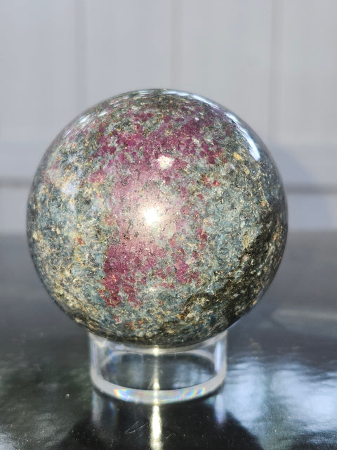 Ruby in kyanite sphere! 12 ounces, 57mm,2.24 inches