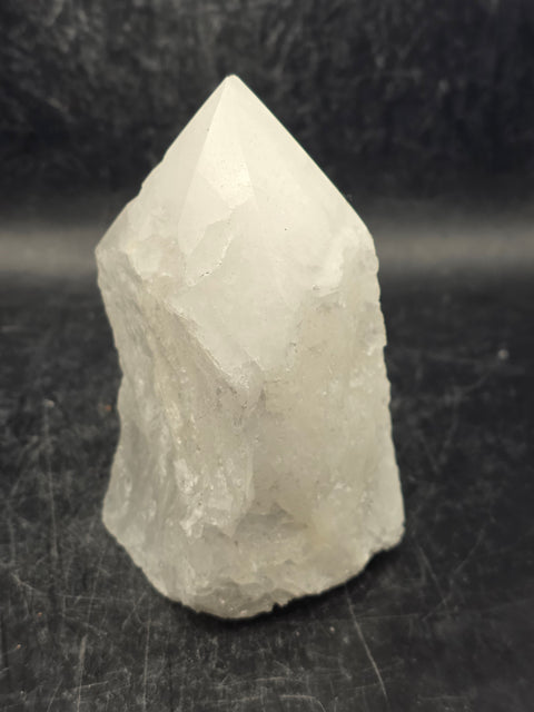 Clear quartz polished top point! 13.2 ounces, 3.6 inches tall, 2.5" wide