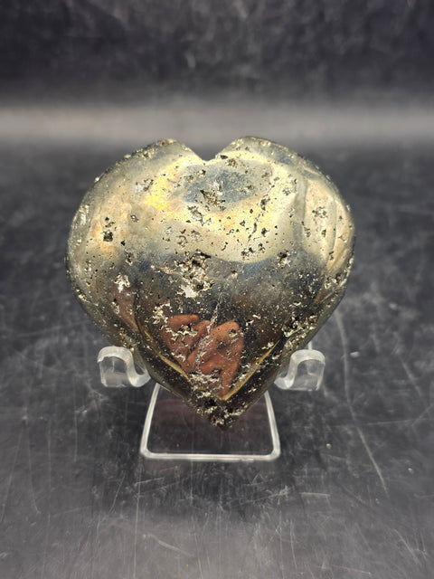 Pyrite heart! 6.9 ounces, 2.4 inches tall, 2.3 inches wide