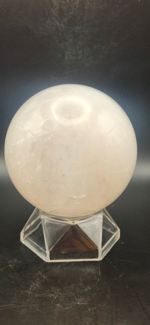 Clear quartz sphere. 68.4mm, 2.69, 15.8 ounces