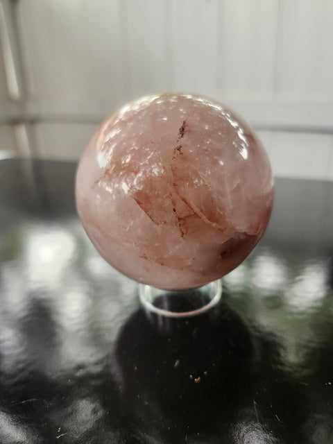 14.8 ounce, 66.8mm, 2.62 inch fire quartz sphere