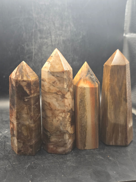 Petrified wood tower! 3.7 to 4.2 inches!
