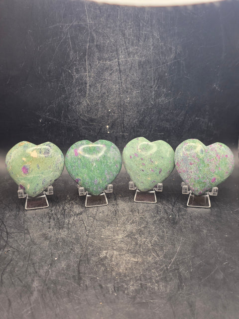 Ruby fuchite heart! 2.5 ounces, 1.8 inches by 1.8 inches