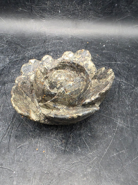 Black pyrite rose! 7 ounces, 2.8 inches wide!