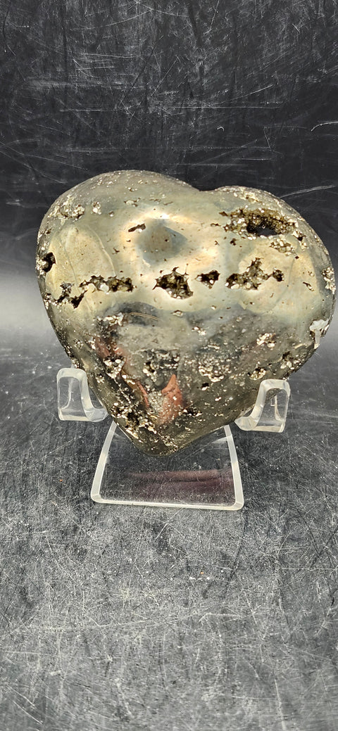 Pyrite heart! 6.7 ounces, 2.5 inches wide, 2.5 tall