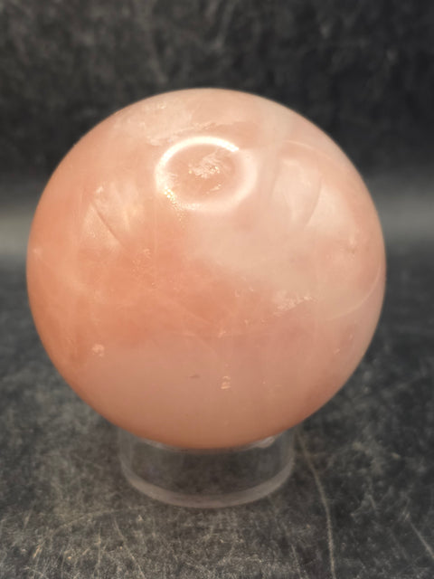 Rose quartz sphere! 59.3mm, 2.3 inches, 10 ounces