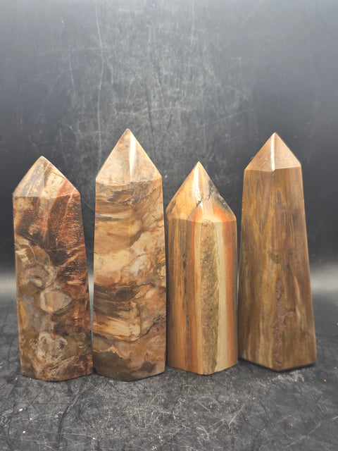 Petrified wood tower! 3.7 to 4.2 inches!
