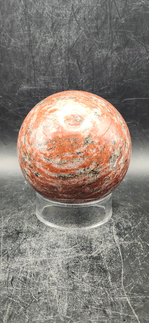 Brecciated jasper sphere! 64mm, 2.5 inches, 13 ounces!