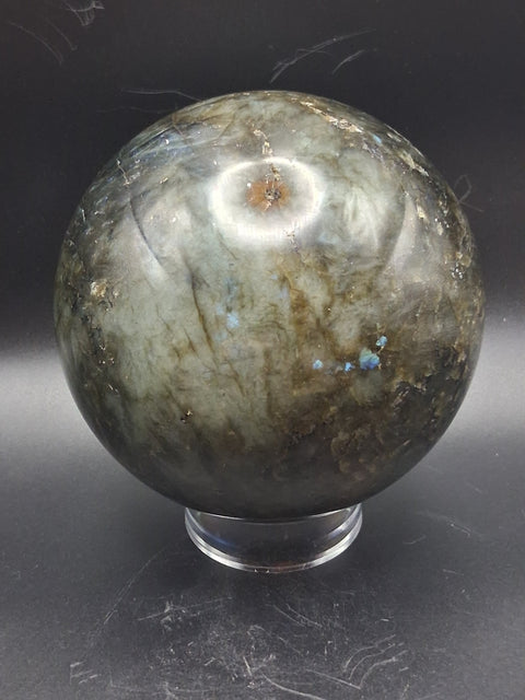 Jumbo labradorite sphere! 96mm, 3.7 inches  2.14 pounds