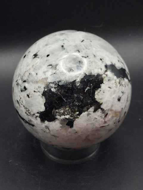 Rainbow moonstone sphere! 1.8 pounds, 78.8mm, 3.1 inches