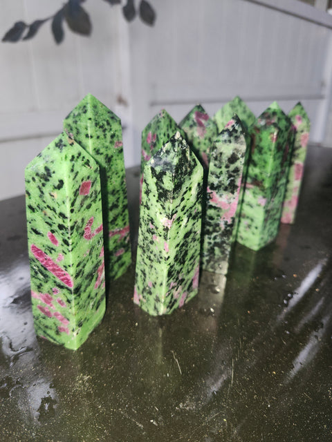 3.5 to 4 inch ruby in zoisite tower uv reactive