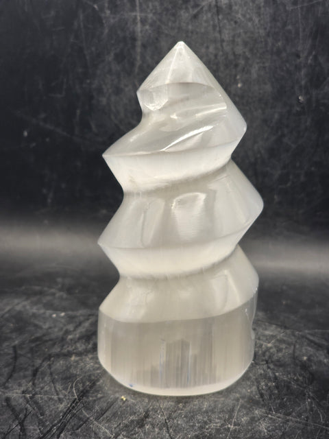 Selenite spiral tower! 3.9 inches tall, 9 ounces!